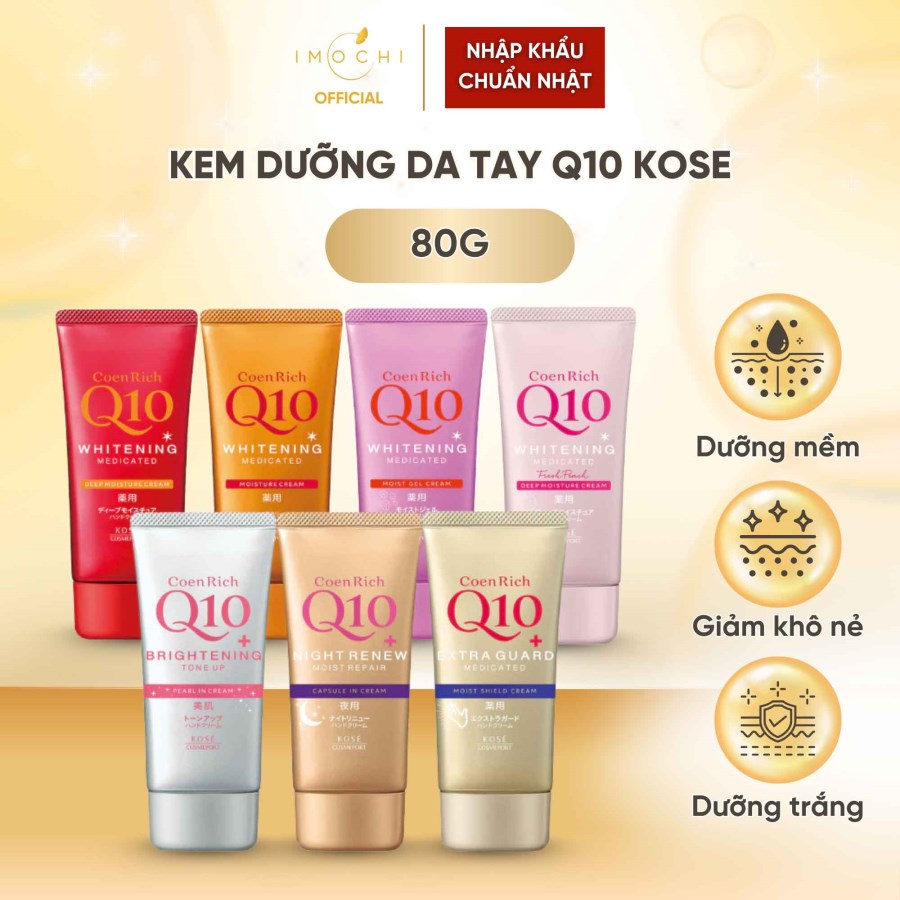 Kem Dưỡng Da Tay Q10 Kose Nhật Bản Cấp Ẩm Dưỡng Trắng Giảm Nứt Nẻ Khô Tay 80g 
