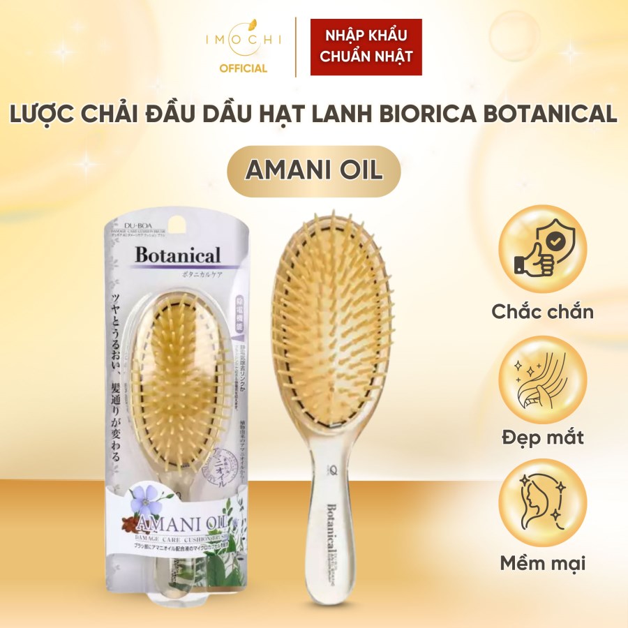 Lược Chải Đầu Dầu Hạt Lanh Biorica Botanical Amani Oil Nhật Bản Chăm Sóc Da Đầu  