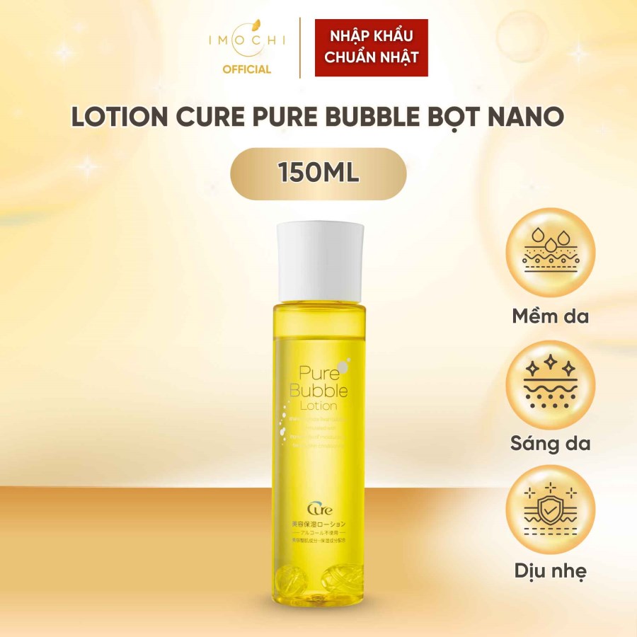Lotion Cure Pure Bubble Bọt Nano Nhật Bản Dưỡng Ẩm Chuyên Sâu Giúp Da Mịn Màng 190ml