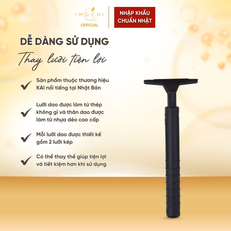 Dao Cạo Râu 2 Lưỡi Kép KAI Nhật Bản Dễ Sử Dụng Có Thể Thay Lưỡi Tiện Lợi - 1 Thân, 5 Lưỡi 