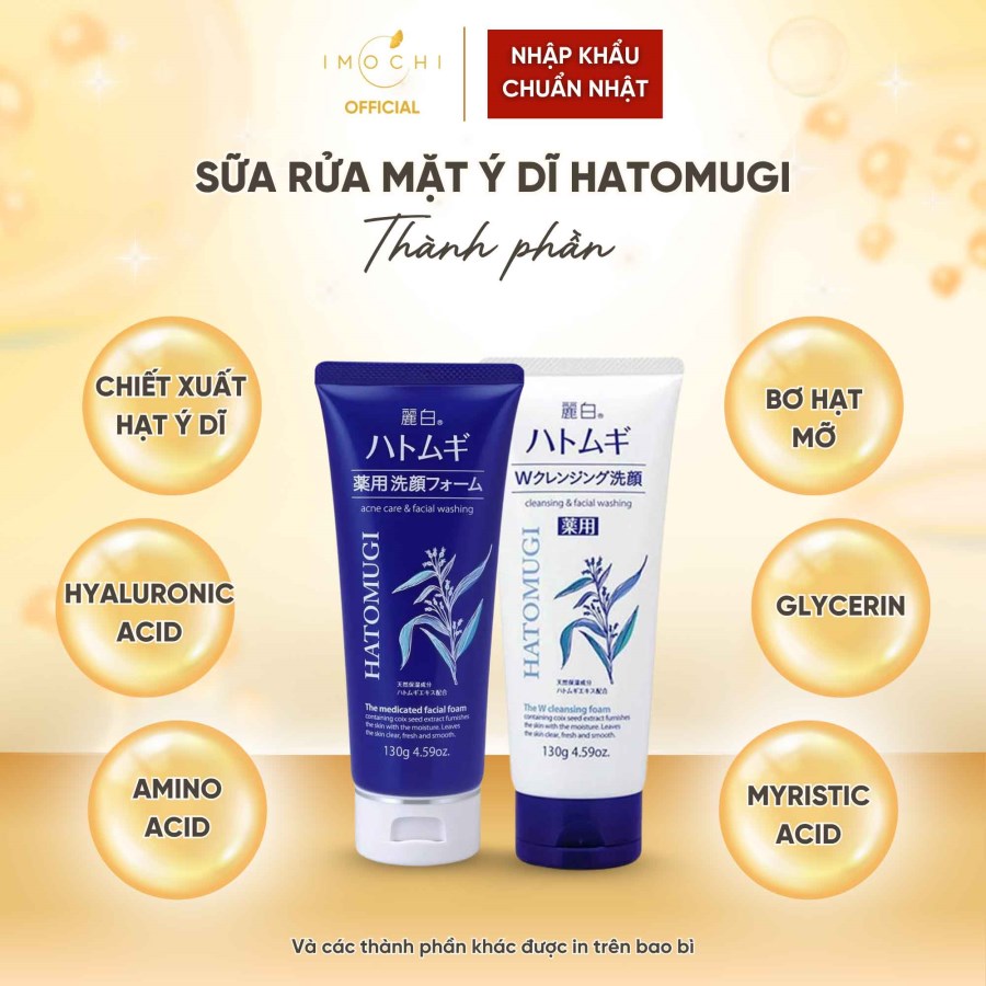 Combo Viên Uống DHC Adlay Extract 30 Ngày + Sữa Rửa Mặt Ý Dĩ Hatomugi 130g Nhật Bản 
