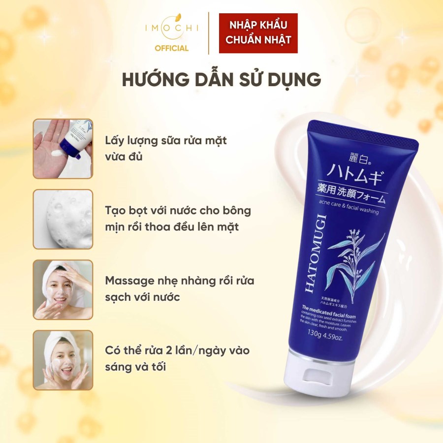 Combo Viên Uống DHC Adlay Extract 30 Ngày + Sữa Rửa Mặt Ý Dĩ Hatomugi 130g Nhật Bản 