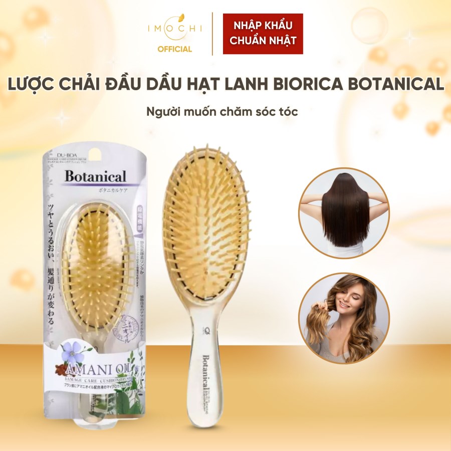 Lược Chải Đầu Dầu Hạt Lanh Biorica Botanical Amani Oil Nhật Bản Chăm Sóc Da Đầu  