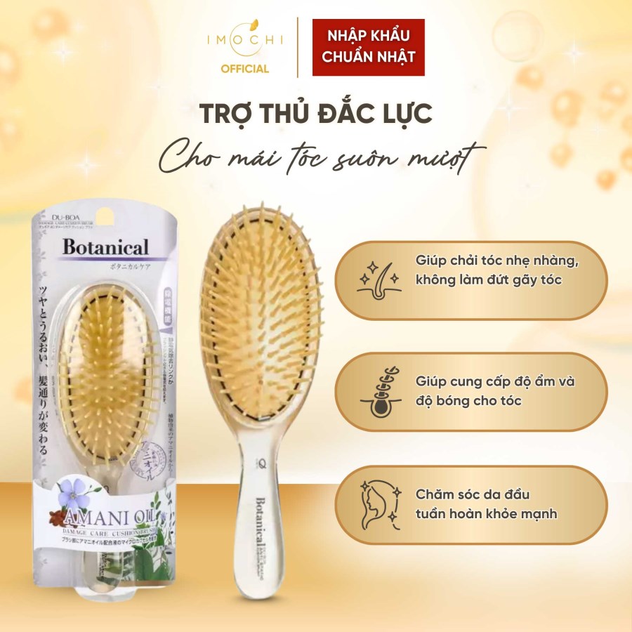 Lược Chải Đầu Dầu Hạt Lanh Biorica Botanical Amani Oil Nhật Bản Chăm Sóc Da Đầu  