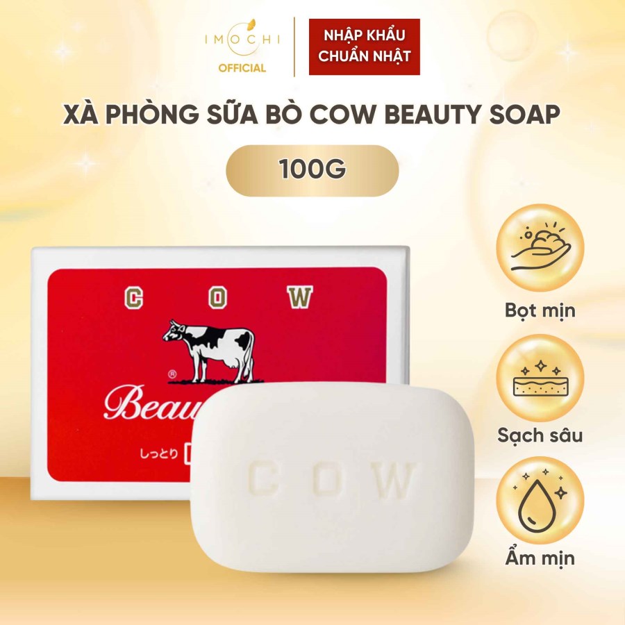 Xà Phòng Sữa Bò Cow Beauty Soap Nhật Bản Tạo Bọt Làm Sạch Nhẹ Nhàng Dưỡng Ẩm 90g