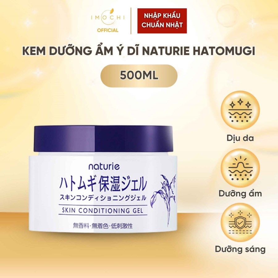 Kem Dưỡng Ẩm Ý Dĩ Naturie Hatomugi Skin Conditioning Nhật Bản Làm Dịu Giúp Da Sáng Mịn 180g