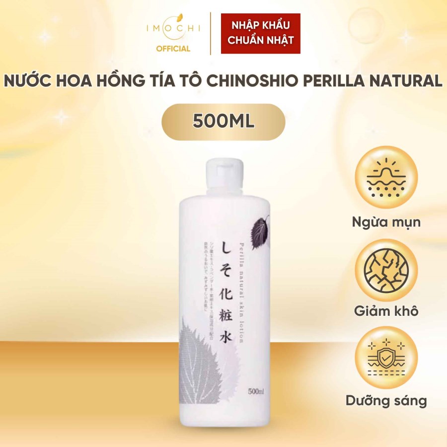 Nước Hoa Hồng Tía Tô Chinoshio Perilla Natural Skin Lotion Nhật Bản Dưỡng Sáng Giảm Khô Sạm 500ml