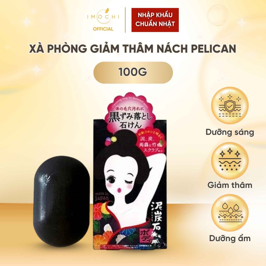 Xà Phòng Giảm Thâm Nách Pelican Cleansing Soap For Black Spots Nhật Bản Giúp Da Sáng Mịn 100g