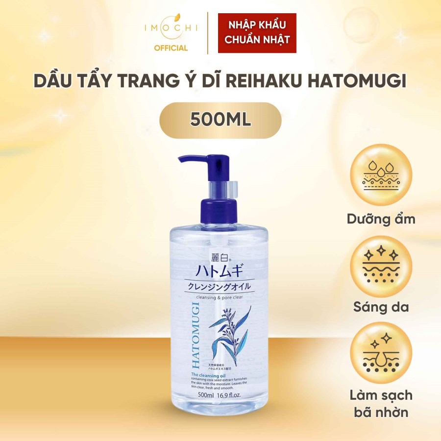 Dầu Tẩy Trang Ý Dĩ Reihaku Hatomugi The Cleansing Oil Nhật Bản Dưỡng Ẩm Sâu Giúp Da Sáng Khoẻ 500ml