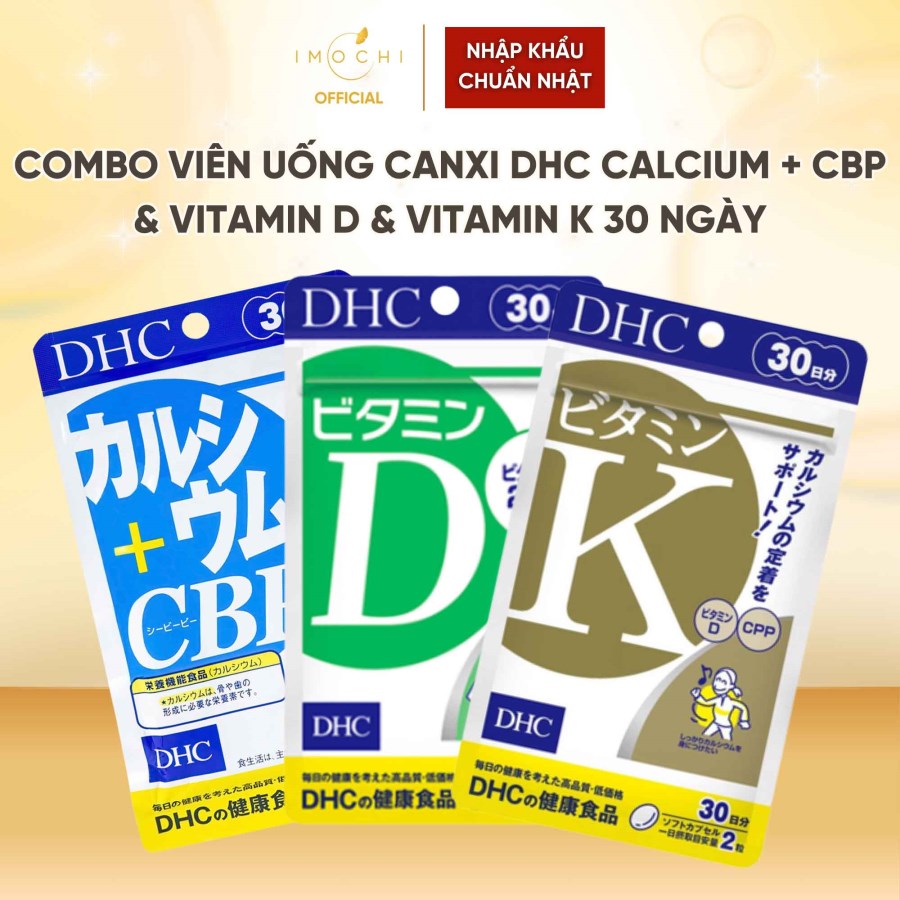 Combo Viên Uống Bổ Sung Canxi DHC Calcium + CBP  & Vitamin D & Vitamin K 30 Ngày Nhật Bản