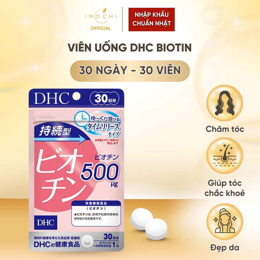 Viên Uống Bổ Sung Biotin DHC Sustained Release Biotin Nhật Bản Giúp Tóc Chắc Khoẻ 30 Ngày - 30 Viên