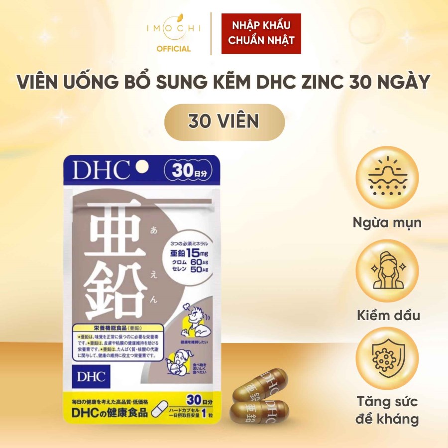 Viên Uống Bổ Sung Kẽm DHC Zinc Nhật Bản Tăng Sức Đề Kháng Hỗ Trợ Sức Khoẻ Làn Da 30 Ngày - 30 Viên