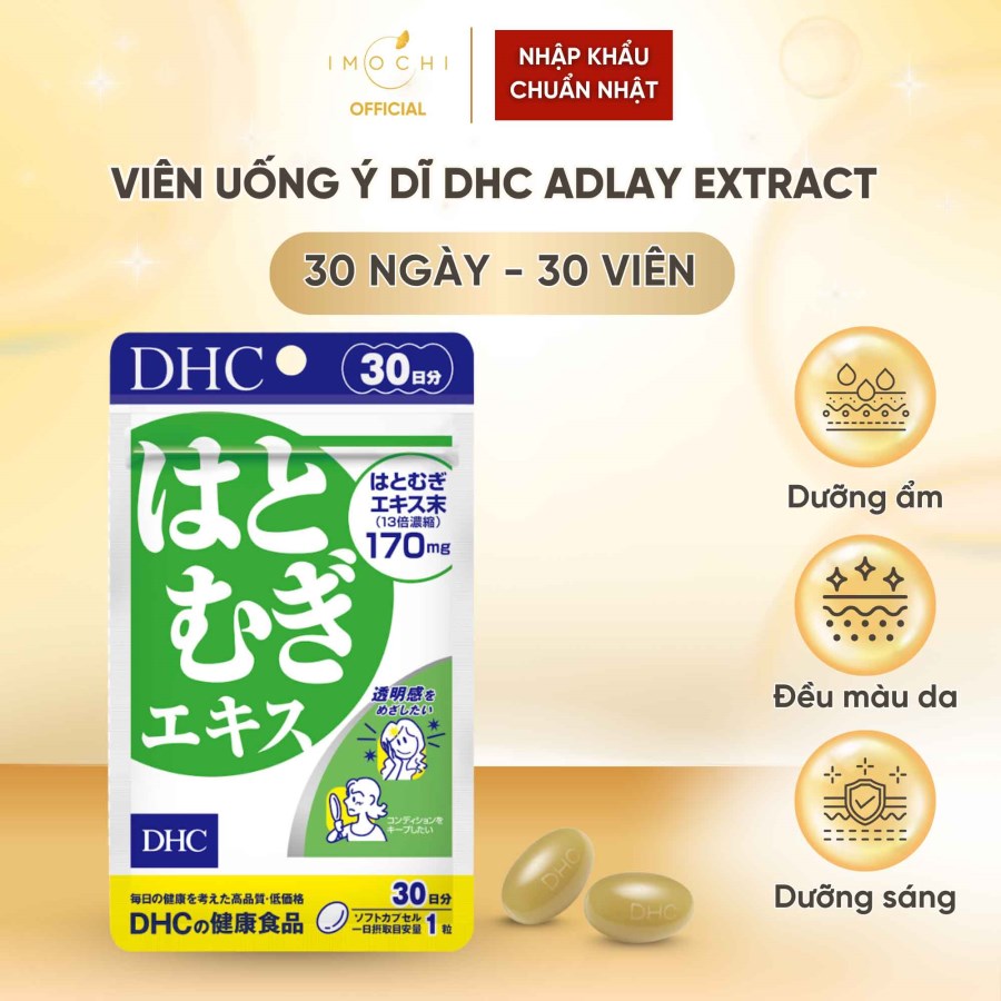 Viên Uống Ý Dĩ DHC Adlay Extract Nhật Bản Dưỡng Da Sáng Mịn Đều Màu 30 Ngày - 30 Viên
