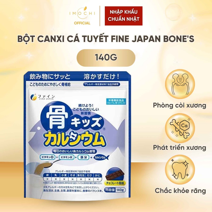 Bột Canxi Cá Tuyết Fine Japan Bone's Nhật Bản Chống Còi Xương Cho Trẻ Từ 1 Tuổi 140g