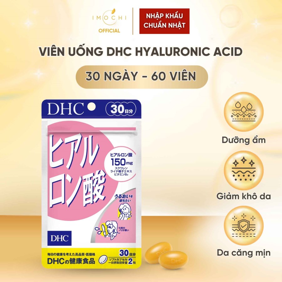 Viên Uống DHC Hyaluronic Acid Nhật Bản Giữ Ẩm Giảm Khô Da Giúp Da Căng Mịn 30 ngày - 60 Viên