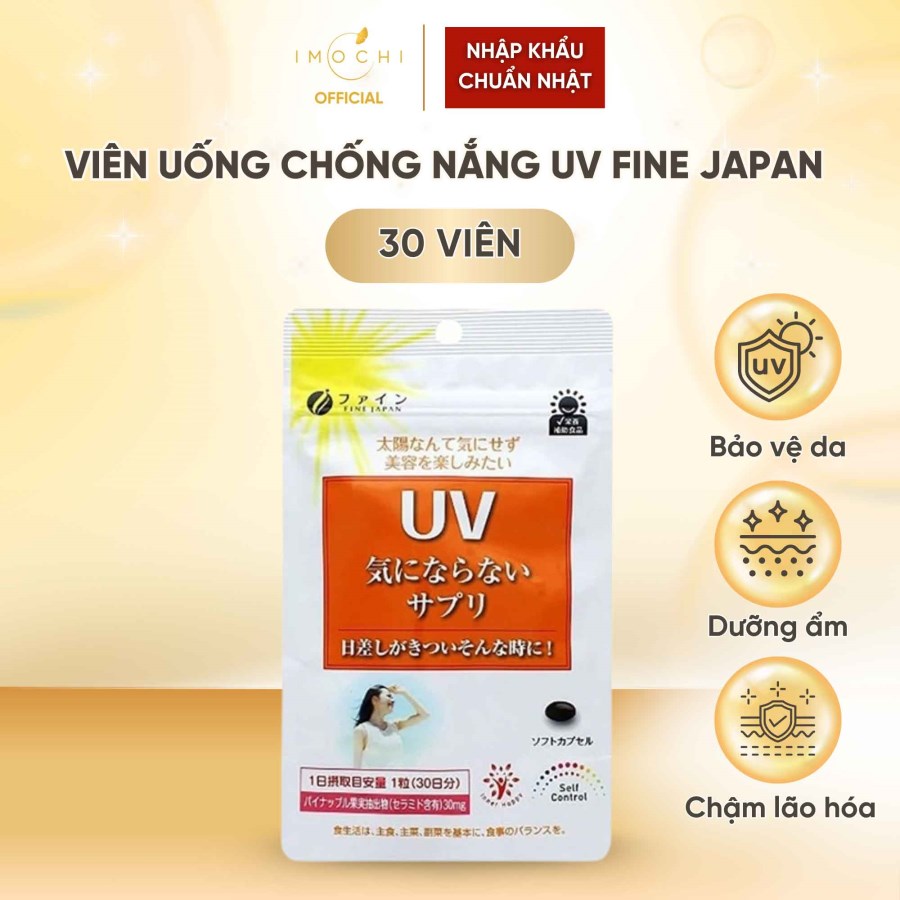 Viên Uống Chống Nắng UV Fine Japan Nhật Bản Bảo Vệ Da Dưỡng Ẩm Giúp Da Căng Mịn 30 Viên