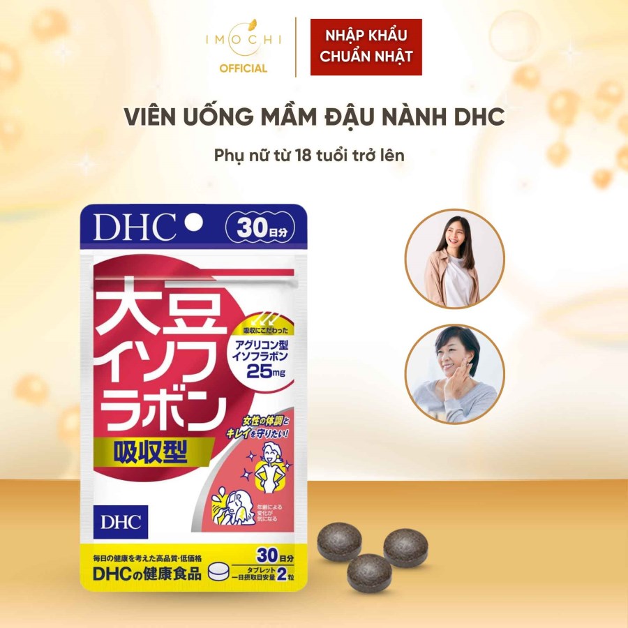 Viên Uống Mầm Đậu Nành DHC Soy Isoflavone Absorption Type Nhật Bản Tốt Cho Sắc Đẹp 30 Ngày - 60 Viên