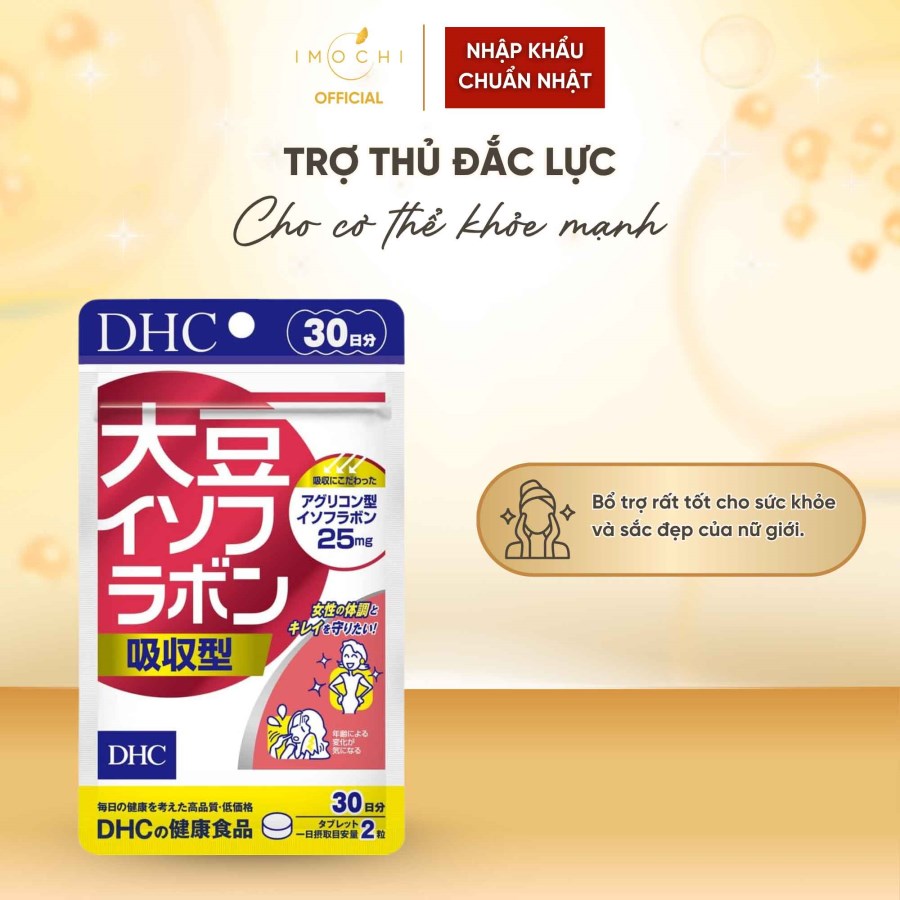 Viên Uống Mầm Đậu Nành DHC Soy Isoflavone Absorption Type Nhật Bản Tốt Cho Sắc Đẹp 30 Ngày - 60 Viên
