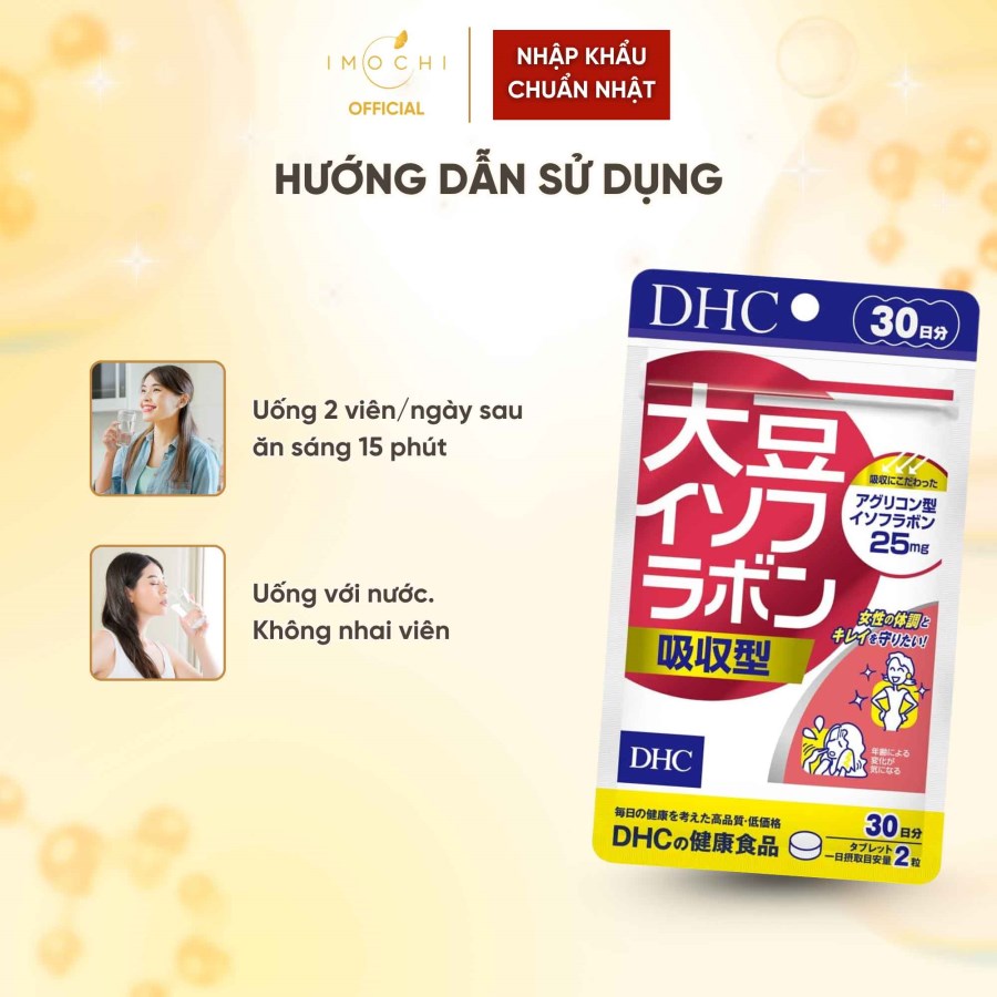 Viên Uống Mầm Đậu Nành DHC Soy Isoflavone Absorption Type Nhật Bản Tốt Cho Sắc Đẹp 30 Ngày - 60 Viên