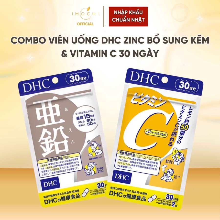 Combo Viên Uống DHC Zinc Bổ Sung Kẽm & Vitamin C 30 Ngày Nhật Bản